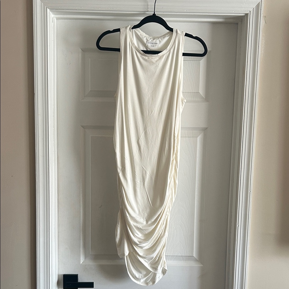 NWOT Lovers & Friends Sleeveless Ruched Midi Dress - Cream